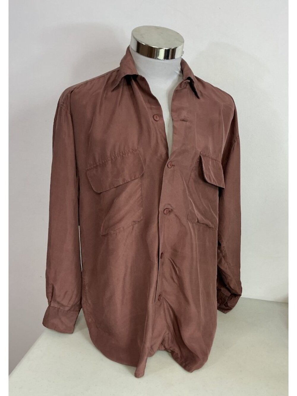 Vintage Ted Lapidus Silk Shirt Retro Mens Small